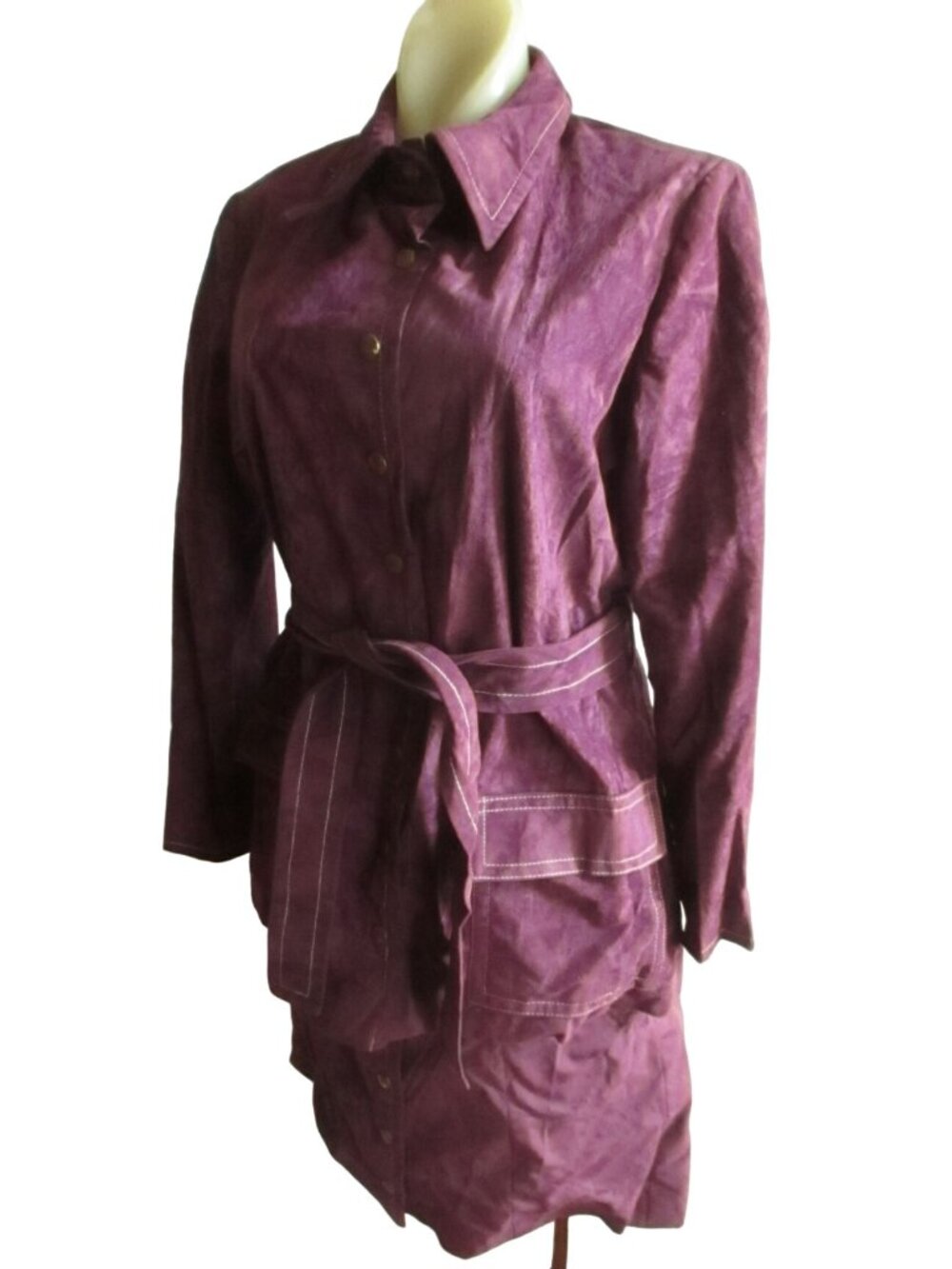 Vintage Women's Jacket Skirt Set sz 8 1970's Purple Velveteen Chuck Howard MOD